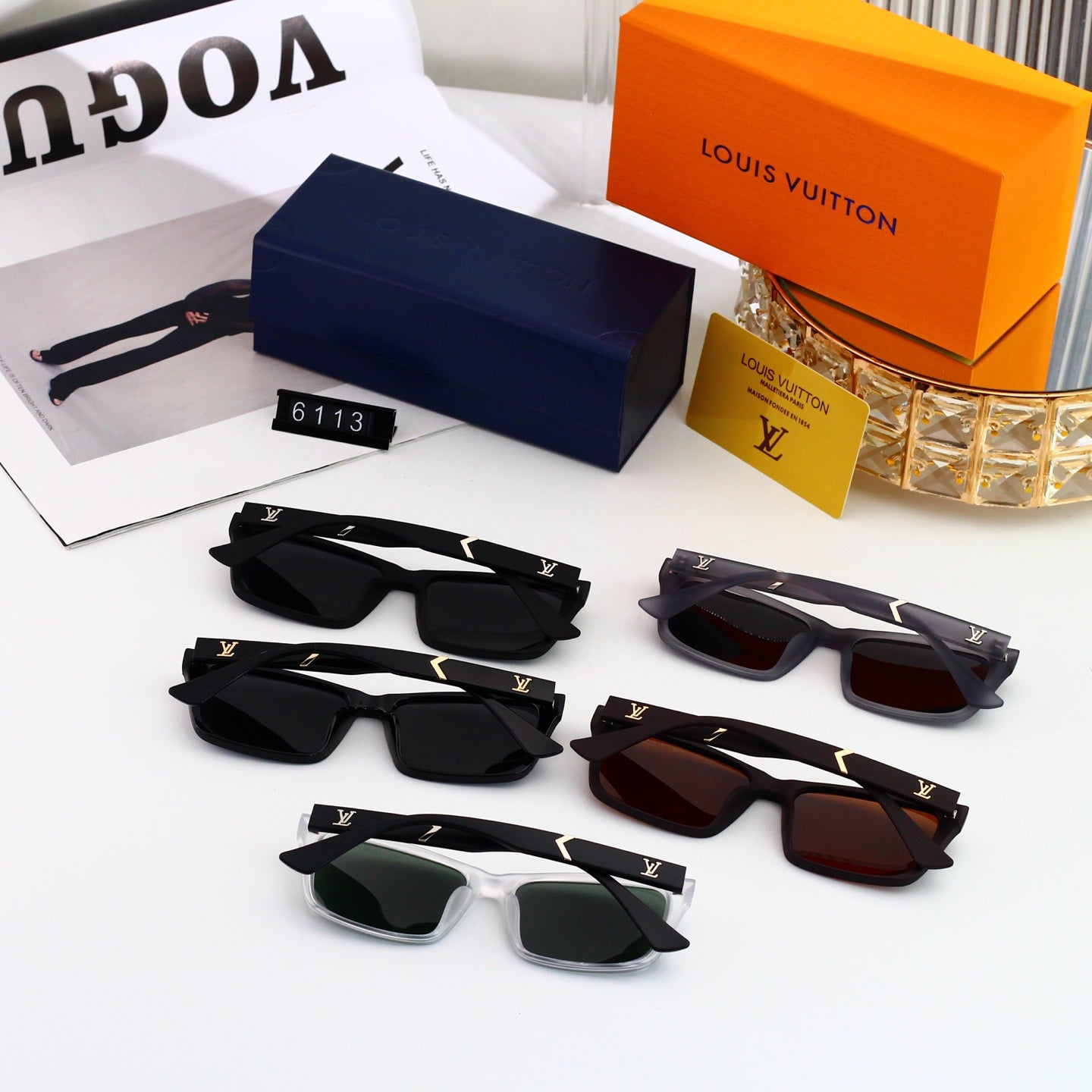 5 colors New hot HD lenses Full Frame design sunglasses 6113