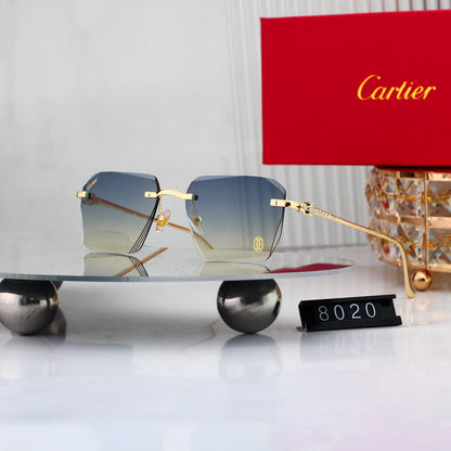 5 Color Luxury Diamond Panther Rimless Sunglasses