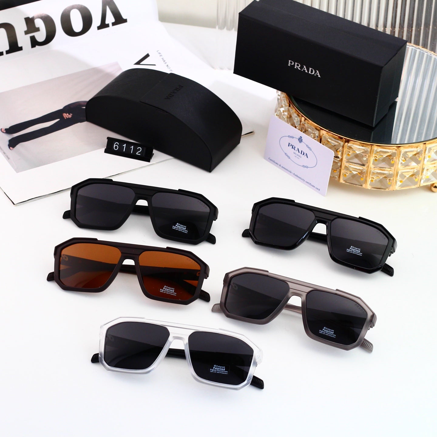 New hot HD lenses Full bezel design 5 colors sunglasses 6112