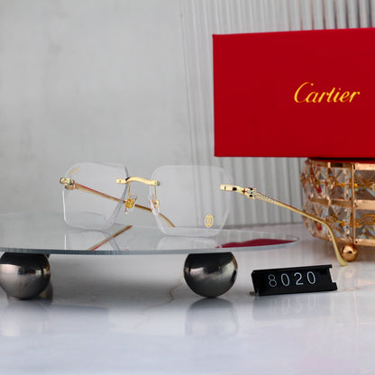 5 Color Luxury Diamond Panther Rimless Sunglasses